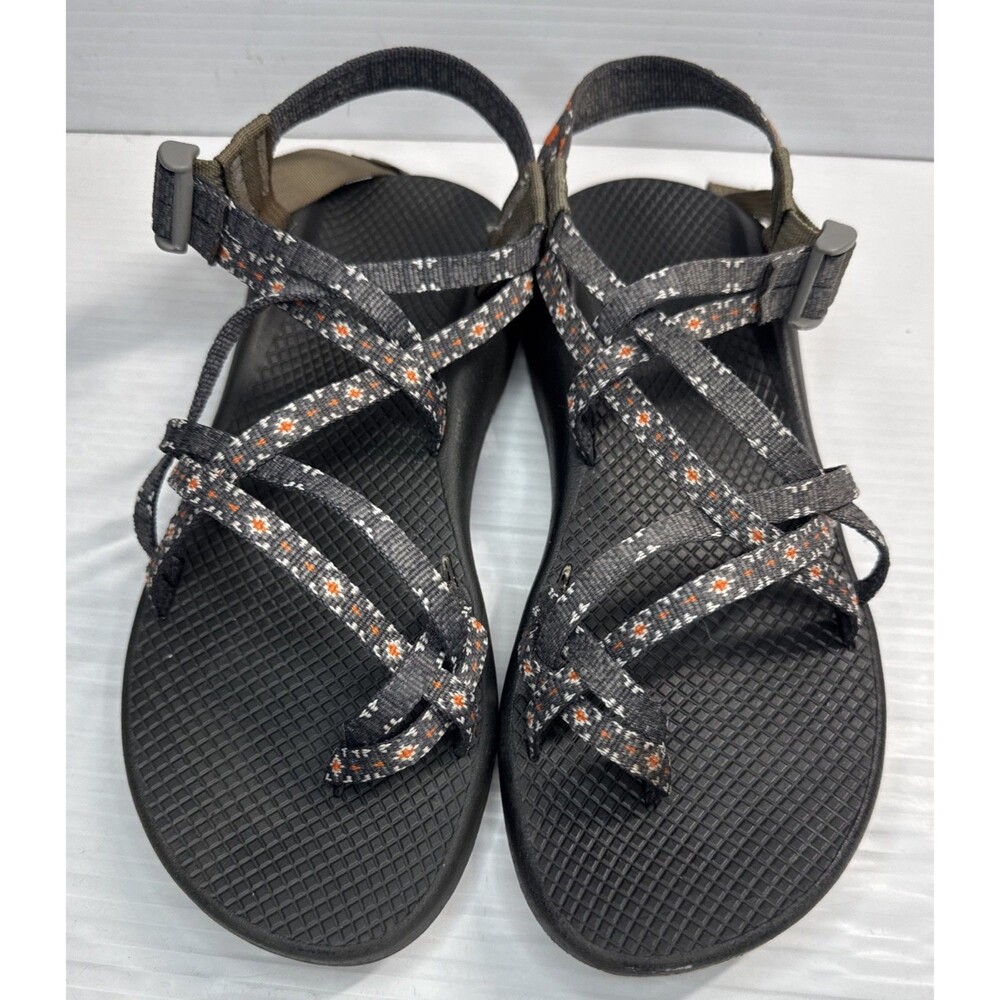 Chaco Women's ZX2 Creed Golden Strappy Sport Hiking Sandals Gray Orange Sz 10